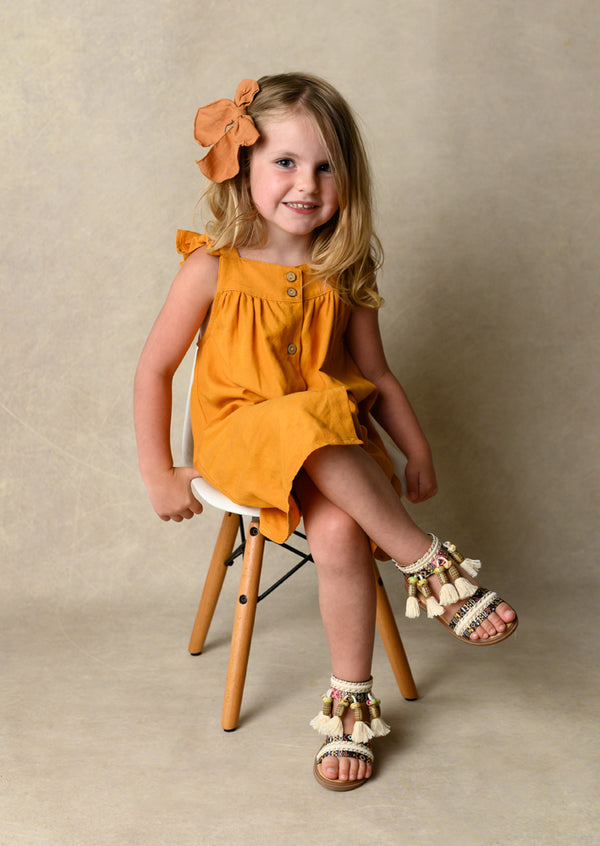 GOLD LINEN DRESS