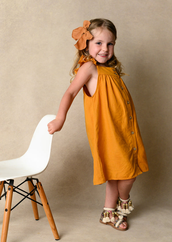 GOLD LINEN DRESS