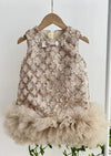 Fiona Sequin Dress in Champagne