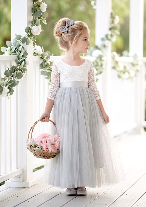 Gray Flower Girl Dress - Flower Girl Dresses
