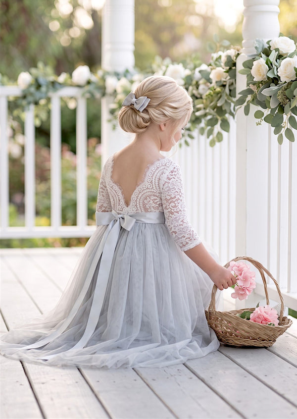 Gray Flower Girl Dress - Flower Girl Dresses