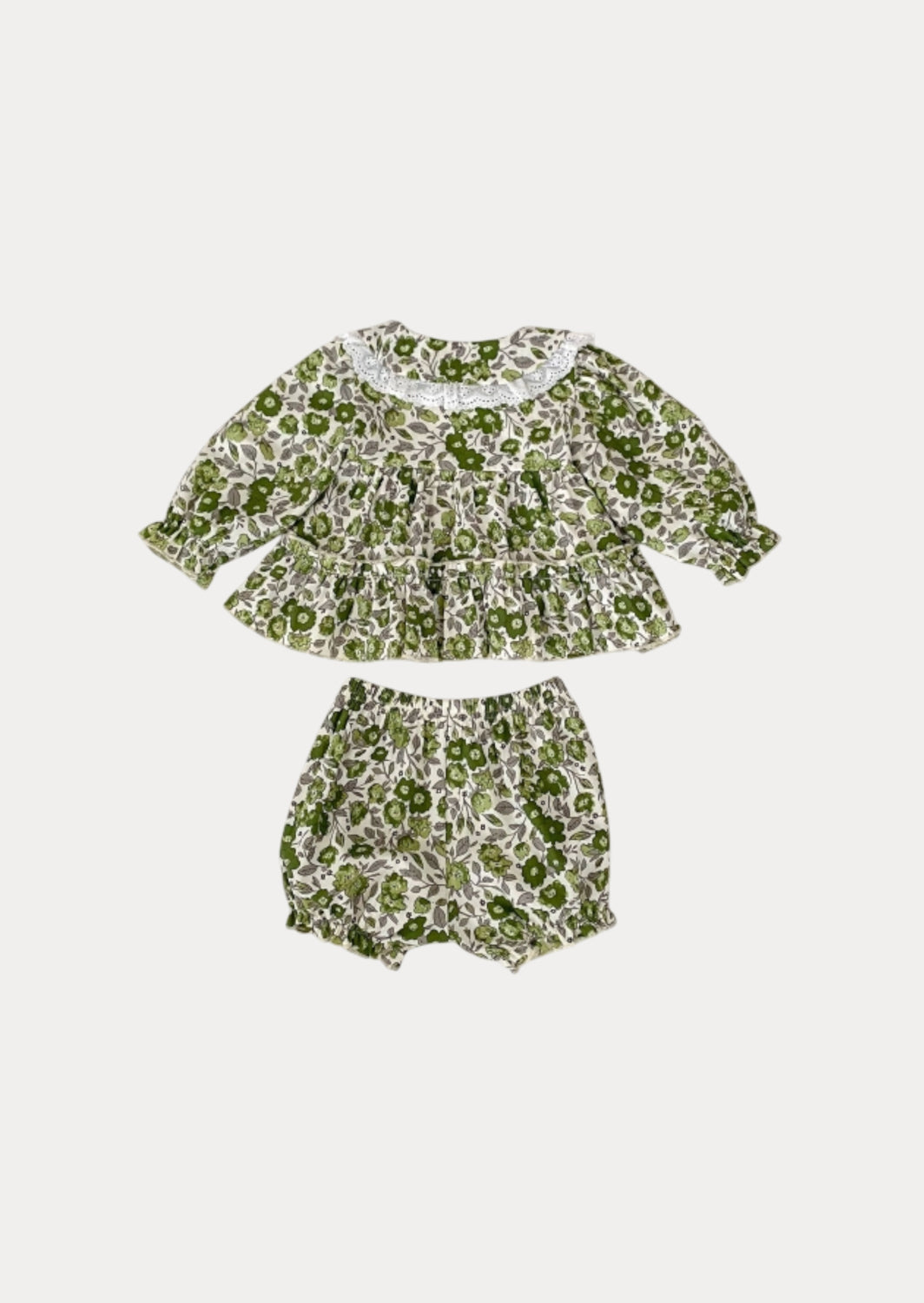 Margie Bloomer Set in Deep Olive Floral
