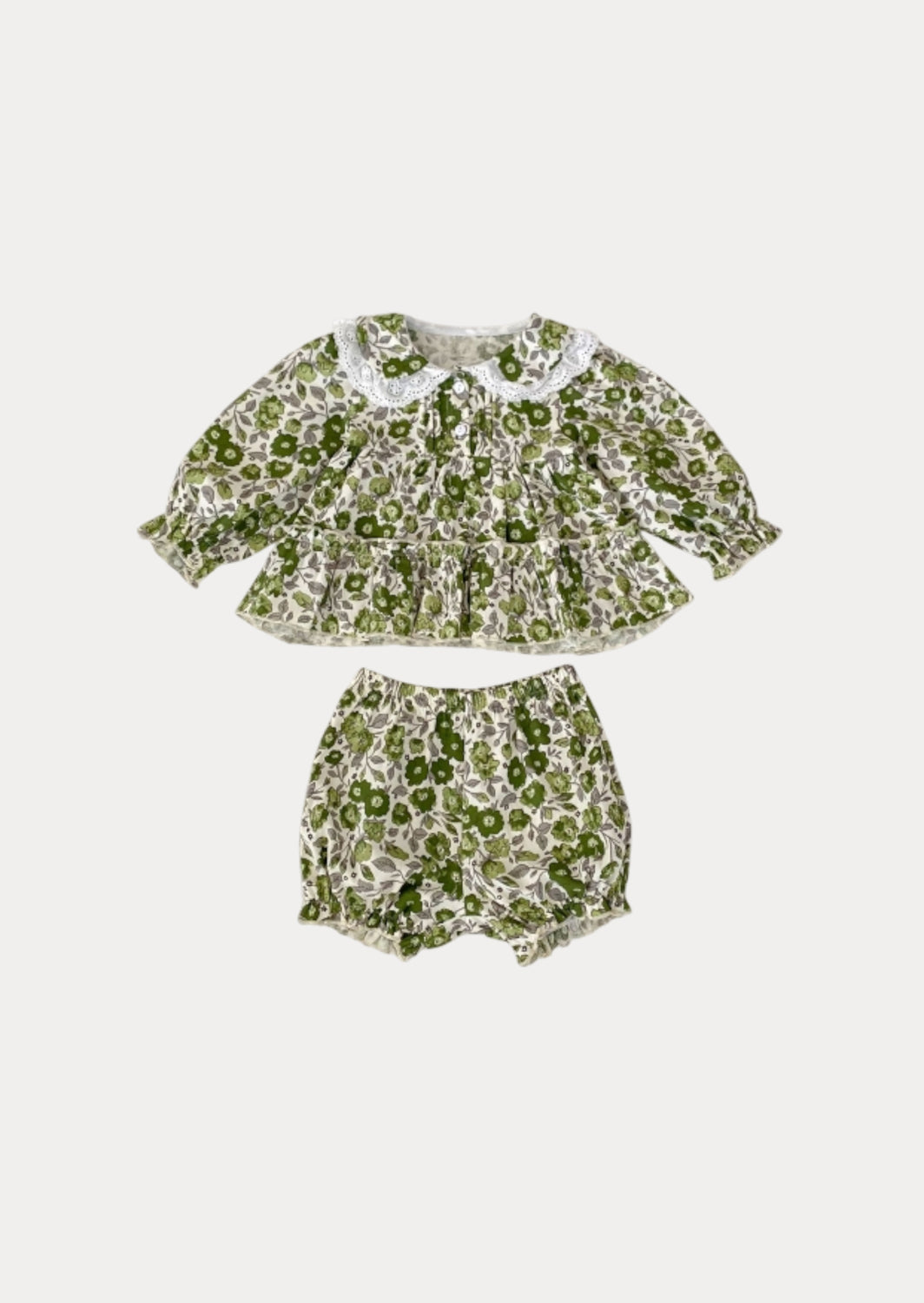 Margie Bloomer Set in Deep Olive Floral