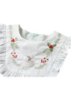 Embroidered Smocked Holiday Bunny Dress