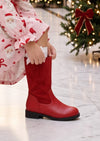 Girls Gretel Boots in Red | Girls Knee Boots
