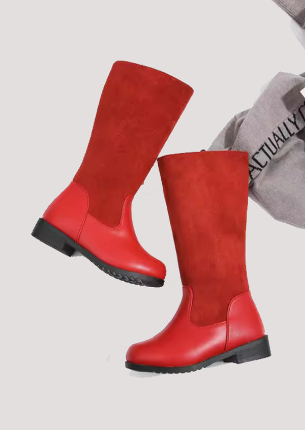 Girls Gretel Boots in Red | Girls Knee Boots