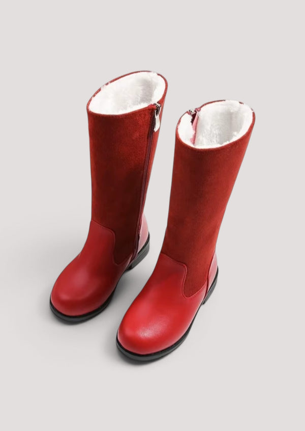Girls Gretel Boots in Red | Girls Knee Boots