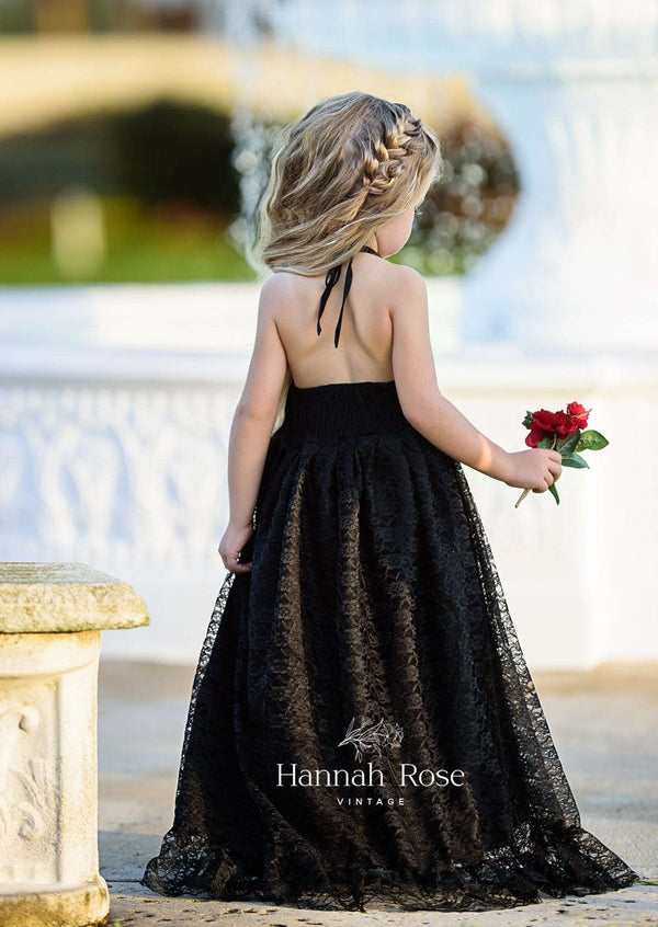 Simple black v neck satin long prom dress black evening dress – dresstby
