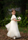 ivory tulle and lace flower girl dresses