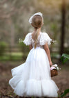White tulle flower girl dress