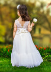 White Flower Girl Dress Sleeveless