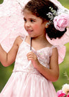 Whimsy Sequin Ruffle Sleeve Party Dress in Pink