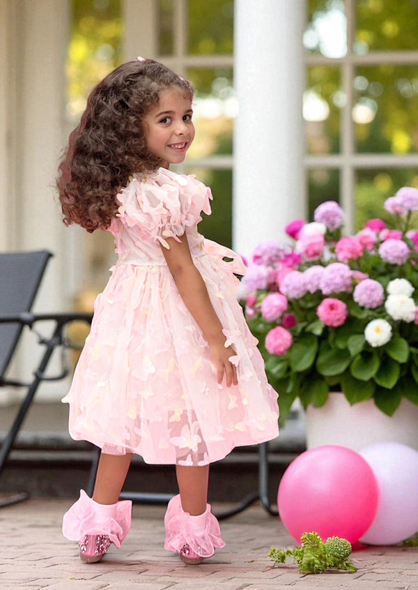 Zaya Pink & Yellow Butterflies Party Dress
