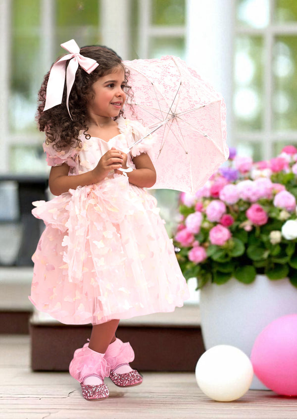 Zaya Pink & Yellow Butterflies Party Dress