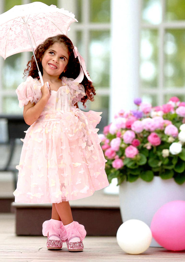 Zaya Pink & Yellow Butterflies Party Dress