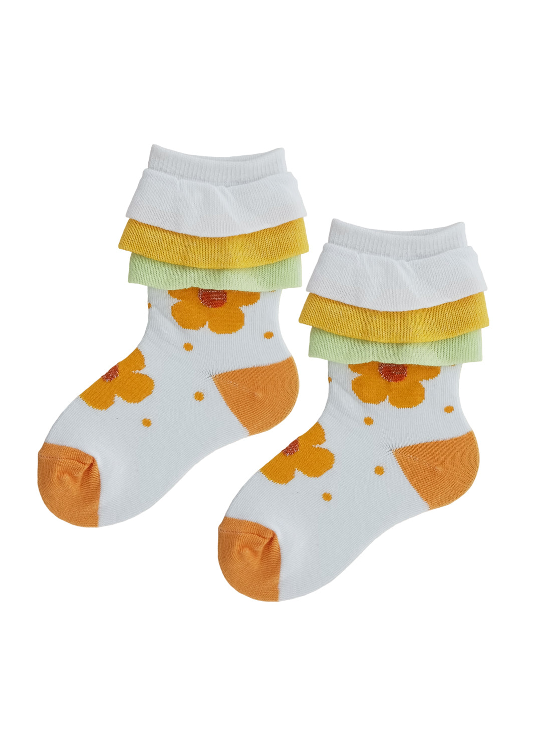 girls yellow and white ankle socks