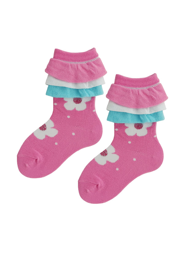 girls pink ankle socks