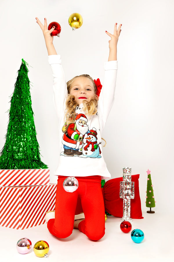 Christmas Santa & Snowman Tee Shirt
