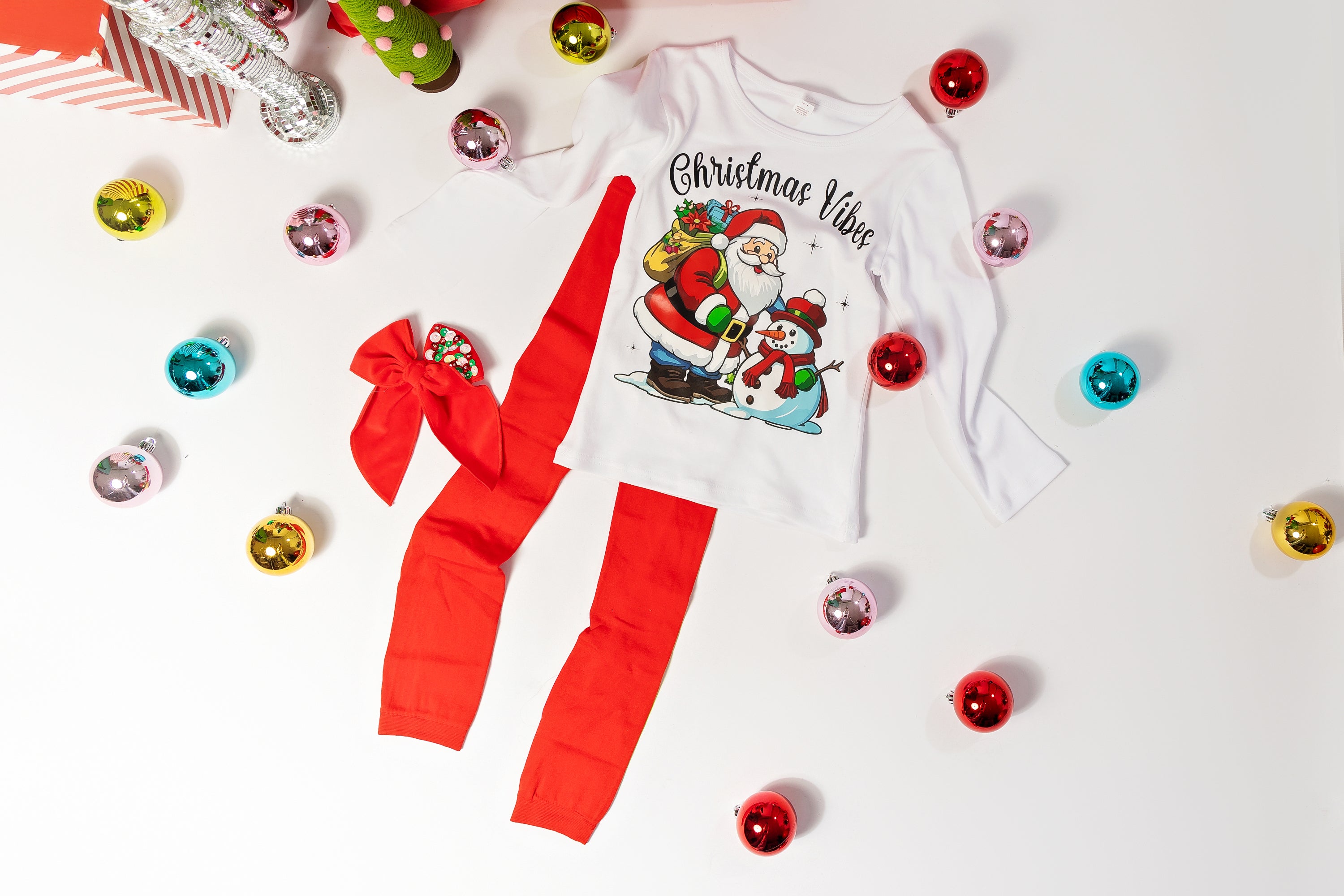 Christmas Santa & Snowman Tee Shirt