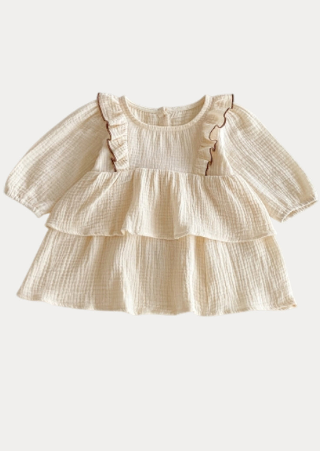 Hazel Textured Cotton Dress in Cream