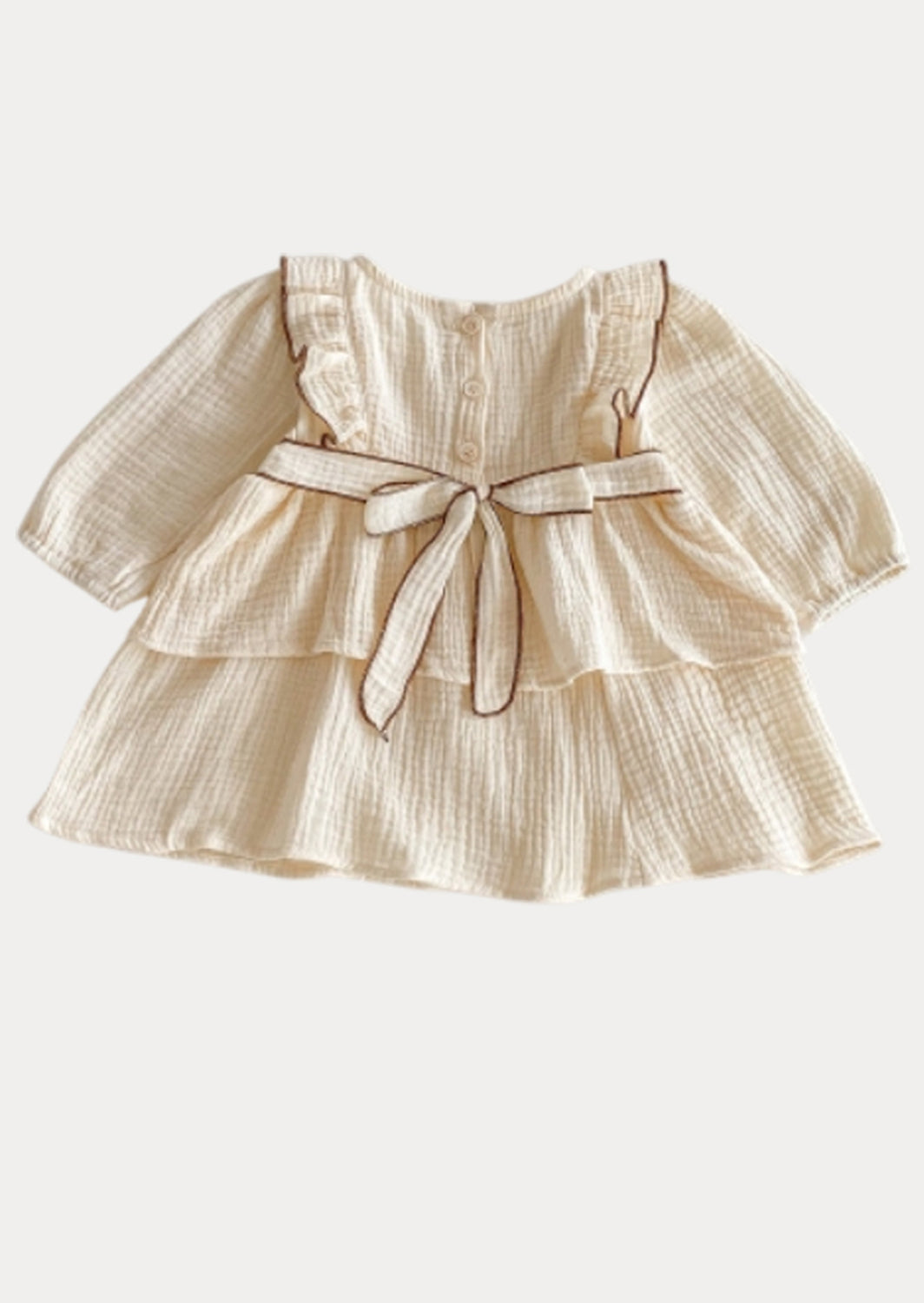 Hazel Textured Cotton Dress in Cream