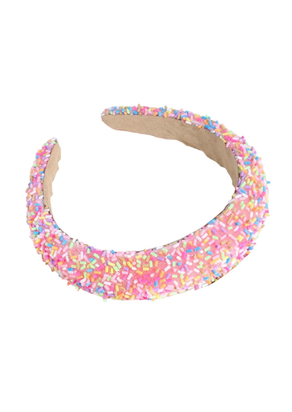 Girls Classic Pink Sprinkles Beaded Headband
