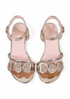 Metallic Hearts Sandals with Heels