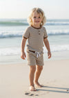 Boys Henley Beach Set - Shirt & Shorts in Khaki