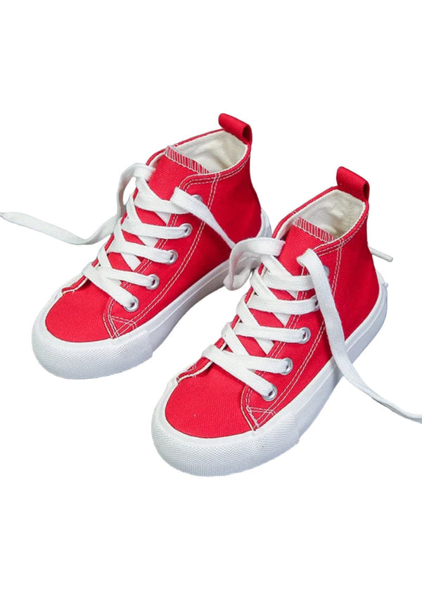 Girls Canvas High tops Red