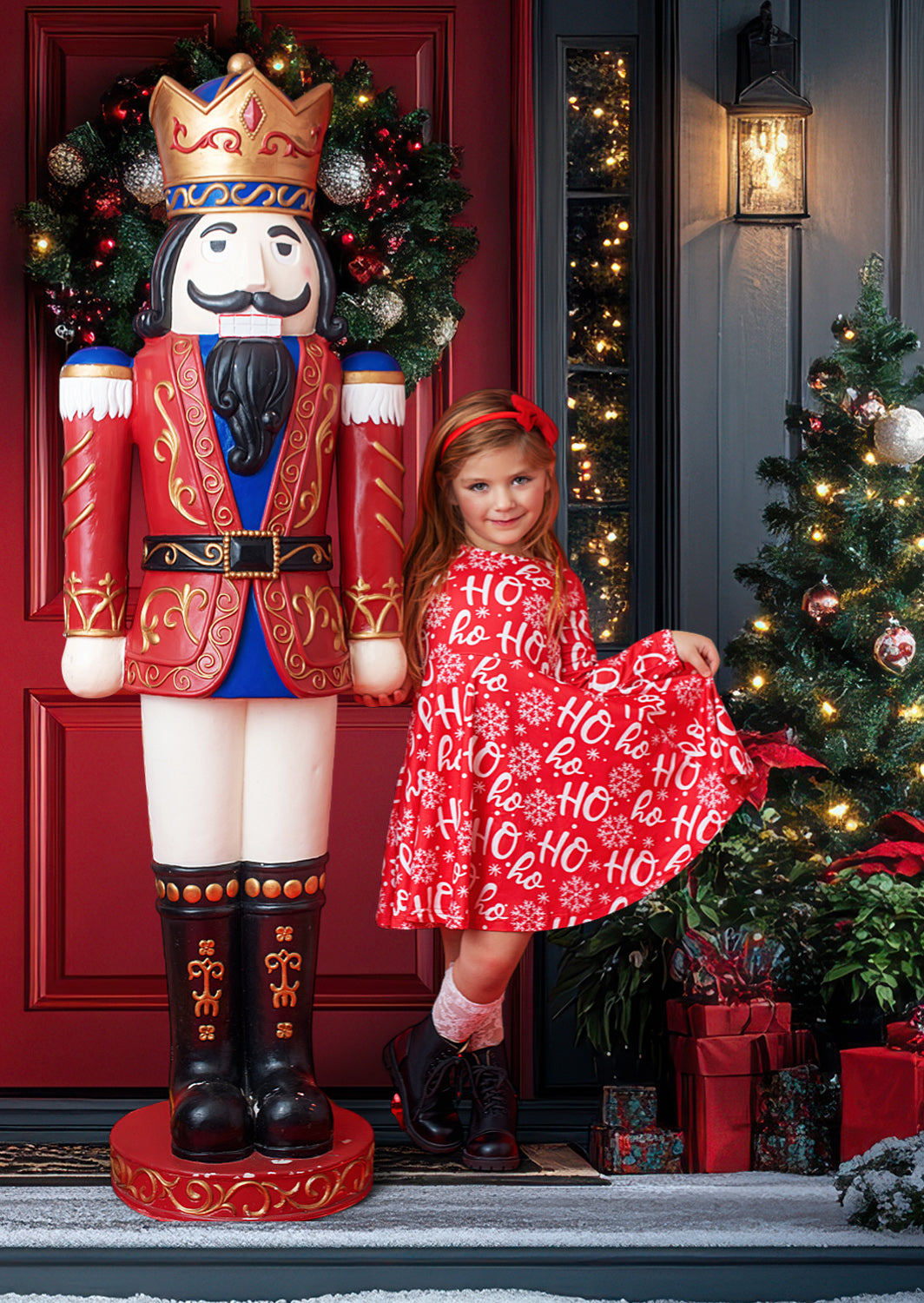 Ho Ho Ho Twirl Dress || Red
