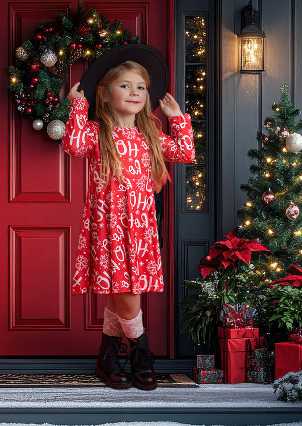Ho Ho Ho Twirl Dress || Red