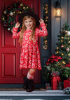 Ho Ho Ho Twirl Dress || Red