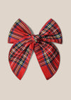 Red Plaid Christmas Hair Bow