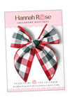 Kids red and green plaid christmas hair bows