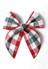 Red Green Check Christmas Hair Bow