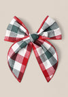 Red Green Check Christmas Hair Bow