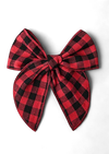 Red Black Check Christmas Fable Bow