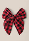 Red Black Check Christmas Fable Bow