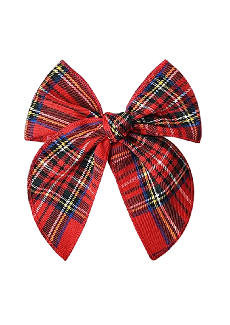 Red Holiday Plaid Christmas Bow