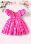 Mirabelle Puff Sleeve Party Dress in Hot Pink