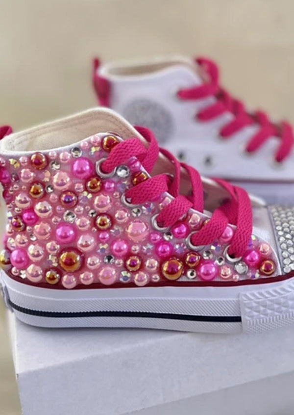 Hot Pink Bling Canvas High Tops