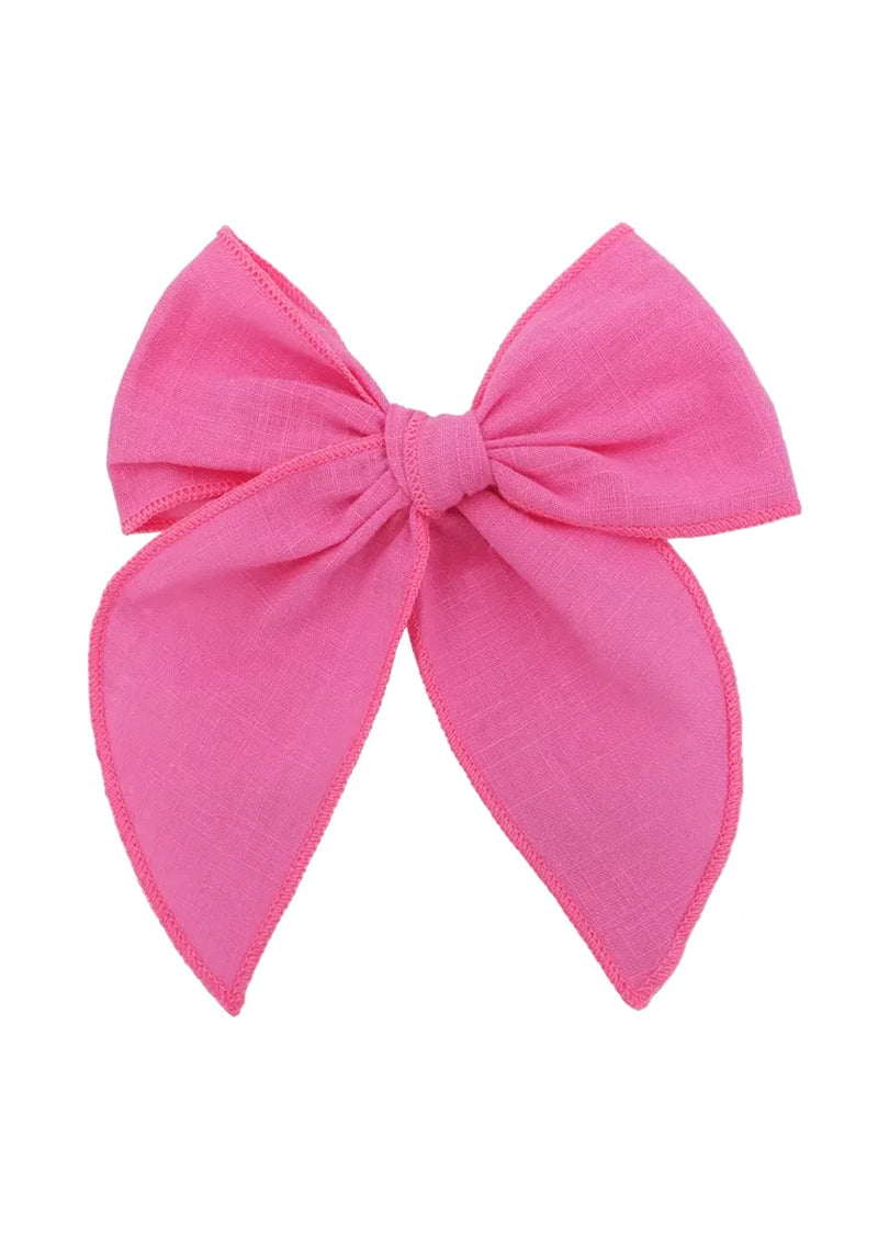 Girls hot pink fable bow