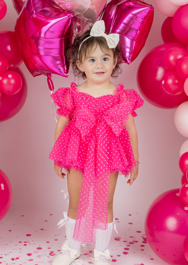 Hot Pink Baby Girl Birthday Romper