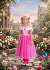 Pink Sleeping Beauty Princess Gown – Girls Fairytale Dress