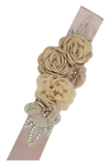 Chiffon Rhinestone Flower Sash