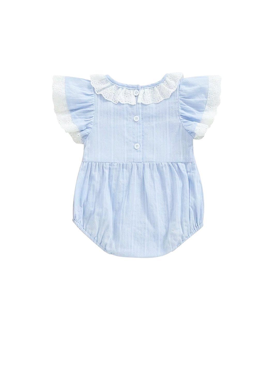 I Love Dad Smocked Romper || Light Blue