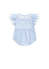 I Love Dad Smocked Romper || Light Blue