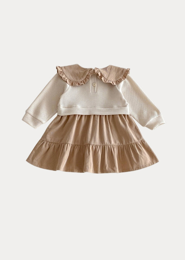 Iris Long Sleeve Dress in Khaki