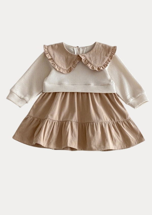 Iris Long Sleeve Dress in Khaki