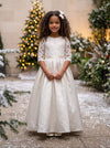 Lace & Satin Flower Girl Gown with Bow | Flower Girl Dresses